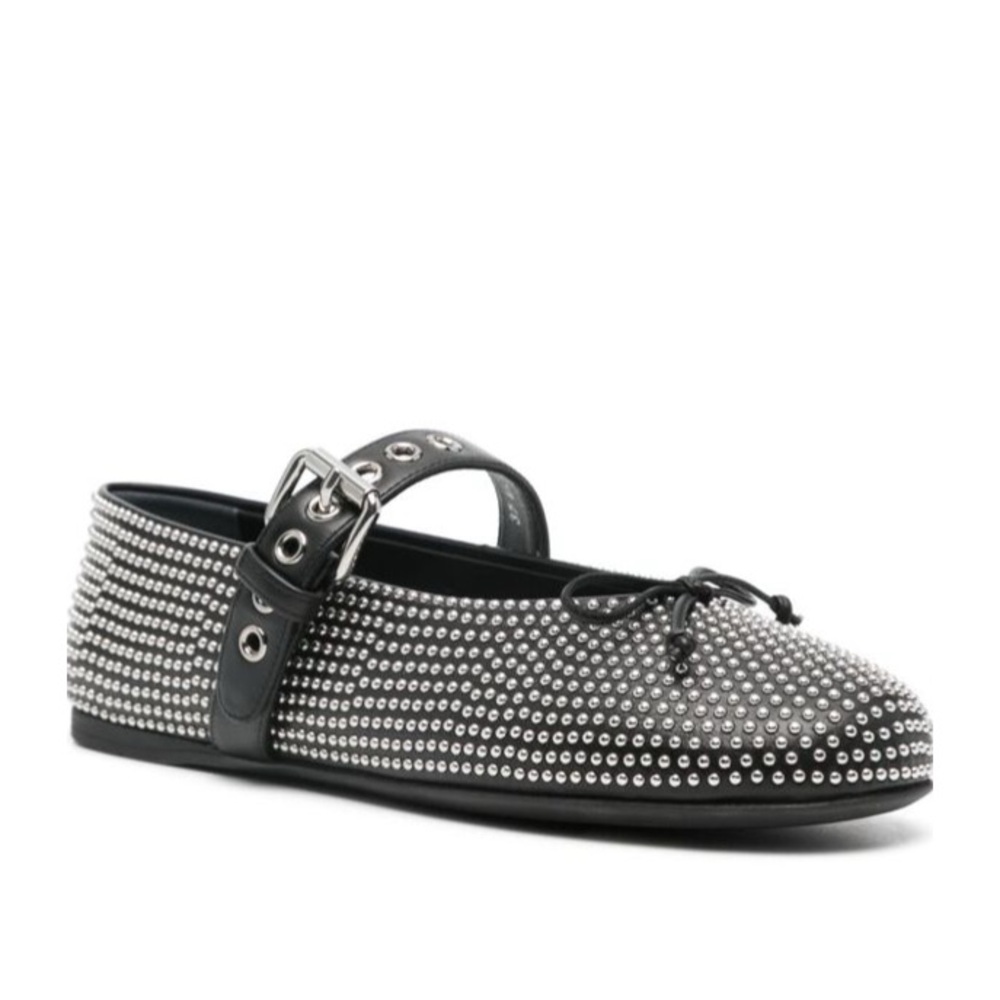 Miu Miu Black Studded Flats
